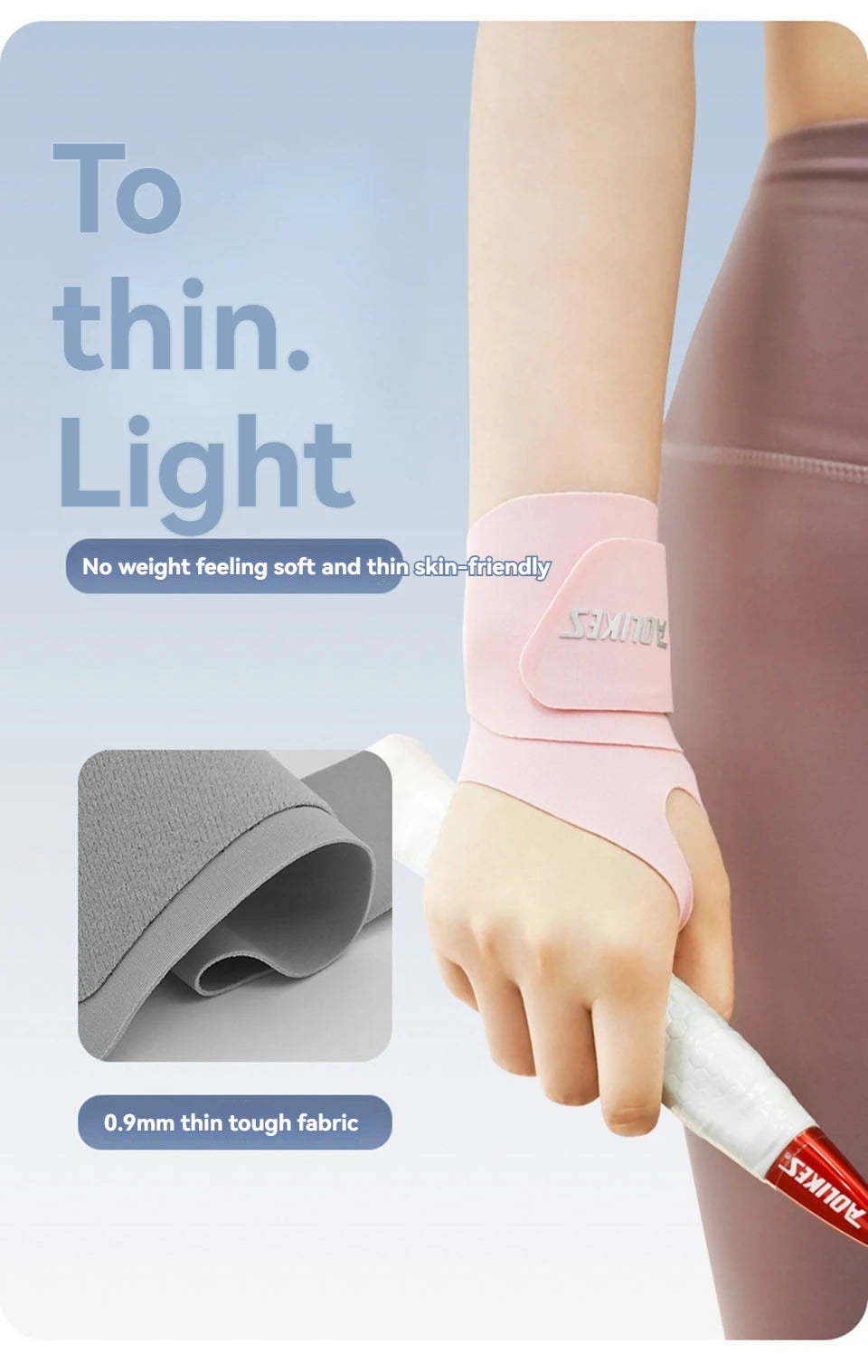 AOLIKES Ultra Thin and Soft Wrist Brace Wrist Wraps for Men and Women, Adjustable Wrist Support for Basketball Tennis Badminton