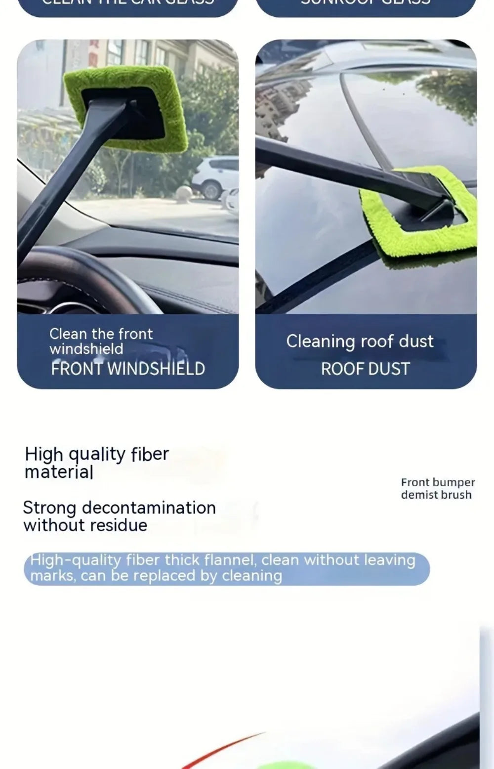 Szczotka do Czyszczenia Szyb Samochodowych - Zestaw z Gąbką i Ściągaczką