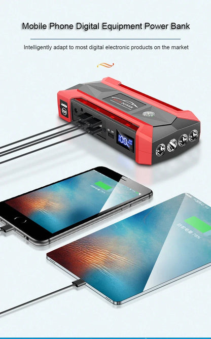 Rozrusznik 30000mAh Przenośny - Jump Starter 12V Benzyna Diesel Powerbank Awaryjny