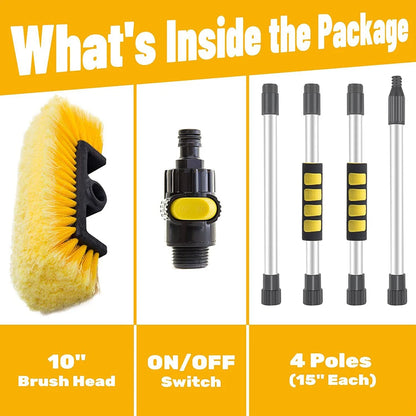 Szczotka Myjąca Assemblable - Car Wash Brush Long Rod Connectable Water Pipe Spray Soft Window Wipe