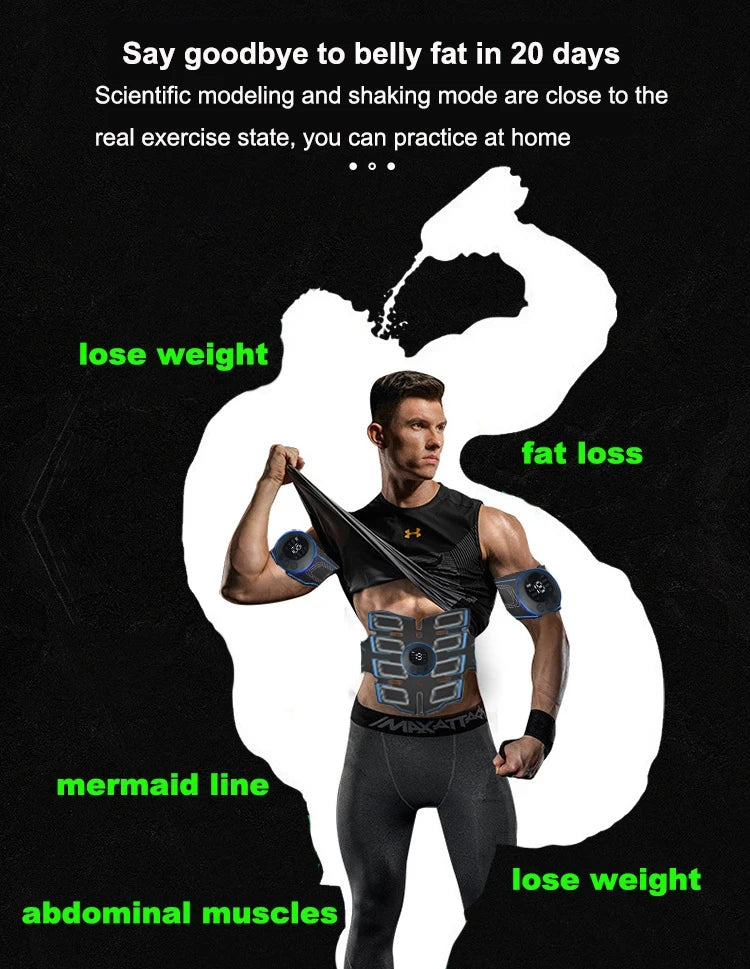 USB Rechargeable Abdominal Muscle Trainer Portable Abdominal Muscle Massager Electronic Training Belt Exercise Fitness Equipment