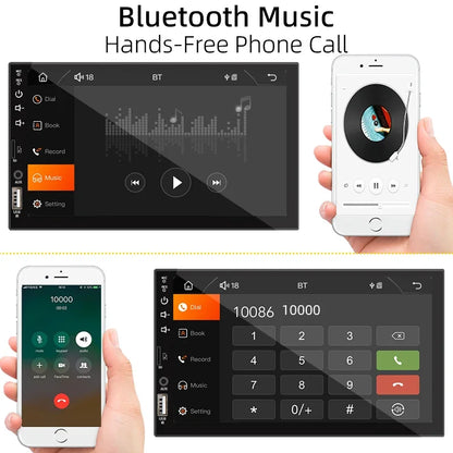 Radio Samochodowe 1 Din Carplay Android Auto - 7'' Touch Screen FM Bluetooth MirrorLink