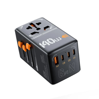 Adapter Podróżny TESSAN 140W GaN - Uniwersalny EU/UK/US/AUS + 4x USB