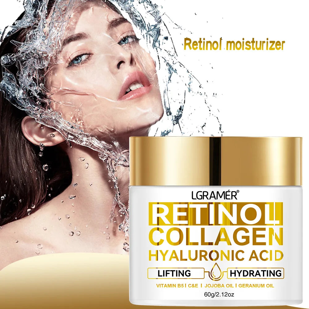 Krem do Twarzy z Retinolem LGRAMER - Anti-Aging z Kolagenem i Kwasem Hialuronowym 30/60g