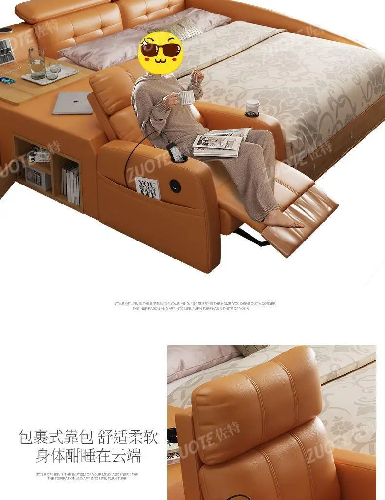 Łóżko Tatami z Projektorem 150/180x200cm - Elektryczne Smart Bed Space Capsule