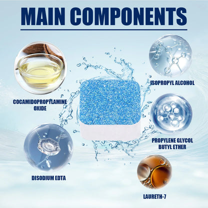 Washing Machine Cleaner Tablets - Removes Odor & Buildup in Front/Top Load Washers, Deep Cleans Drum & Pipes, Fresh Scent