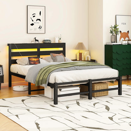 Metalowe Łóżko z Oświetleniem LED i USB 90/120/140cm