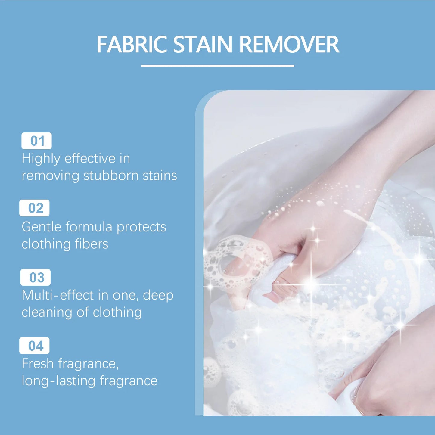 Fabric Stain Remover Clothes Rusts Coffee Stain Remover All in 1 Powerful Cloth Wash Soap Concentrated Fresher Laundry Detergent