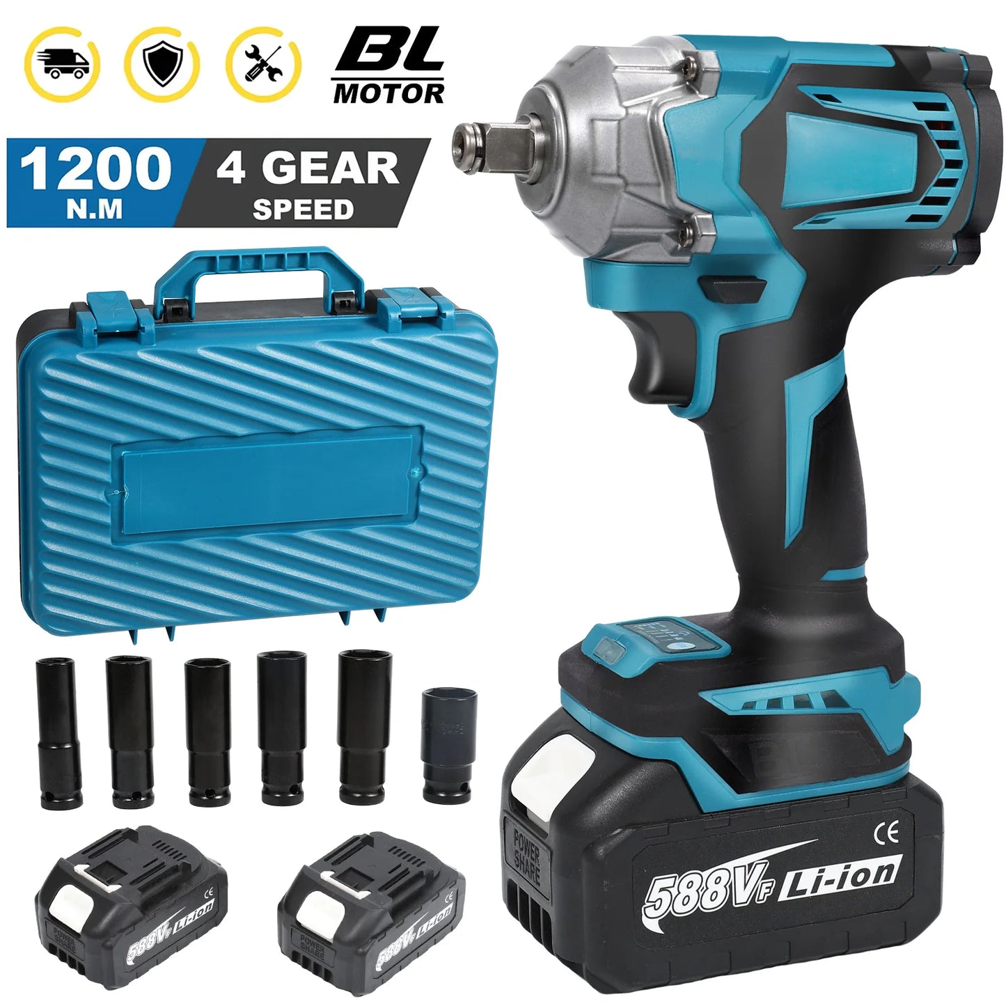 Klucz Udarowy 3000N.m 1/2" Brushless - Makita 18-21V Bezprzewodowy Variable Speed