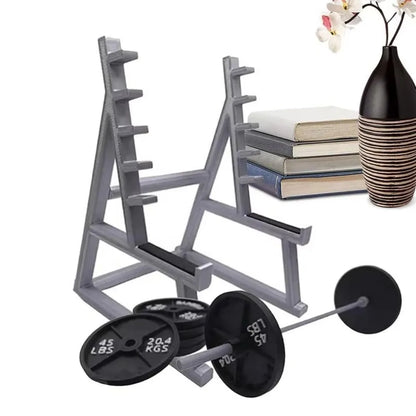 Stojak na Długopisy w Kształcie Stojaka na Sztangę - Metalowy Organizer Fitness Motyw Siłowni