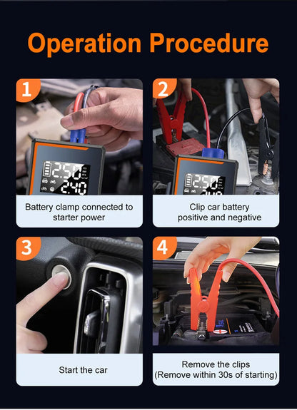 Rozrusznik Samochodowy EAFC 4w1 1200A - Jump Starter + Kompresor 150PSI