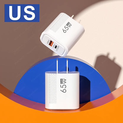 Ładowarka 65W USB-C PD Fast Charging - Szybka iPhone Samsung Xiaomi EU/US
