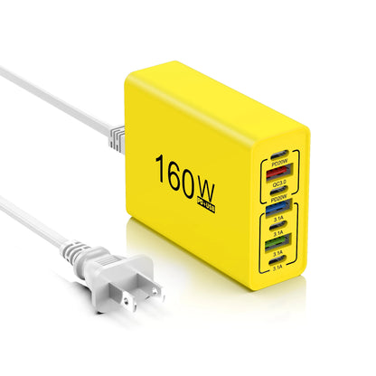 Ładowarka Sieciowa 160W USB-C - Szybkie Ładowanie 7 Portów