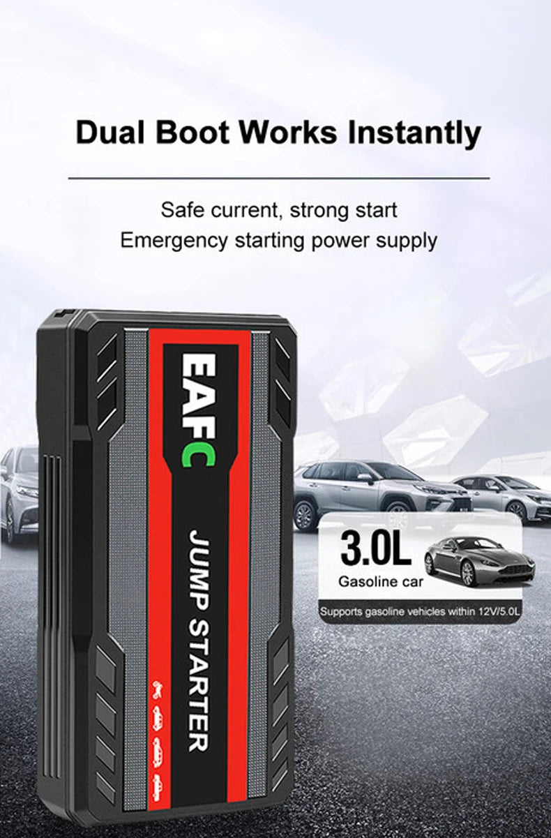 Rozrusznik EAFC 600A 12V - Jump Starter z Latarką LED SOS Powerbank