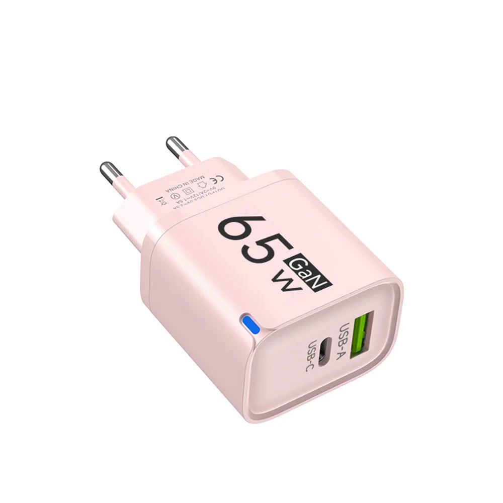 Ładowarka GaN 65W PD USB Type C - Szybka dla iPhone Xiaomi Huawei Samsung OnePlus