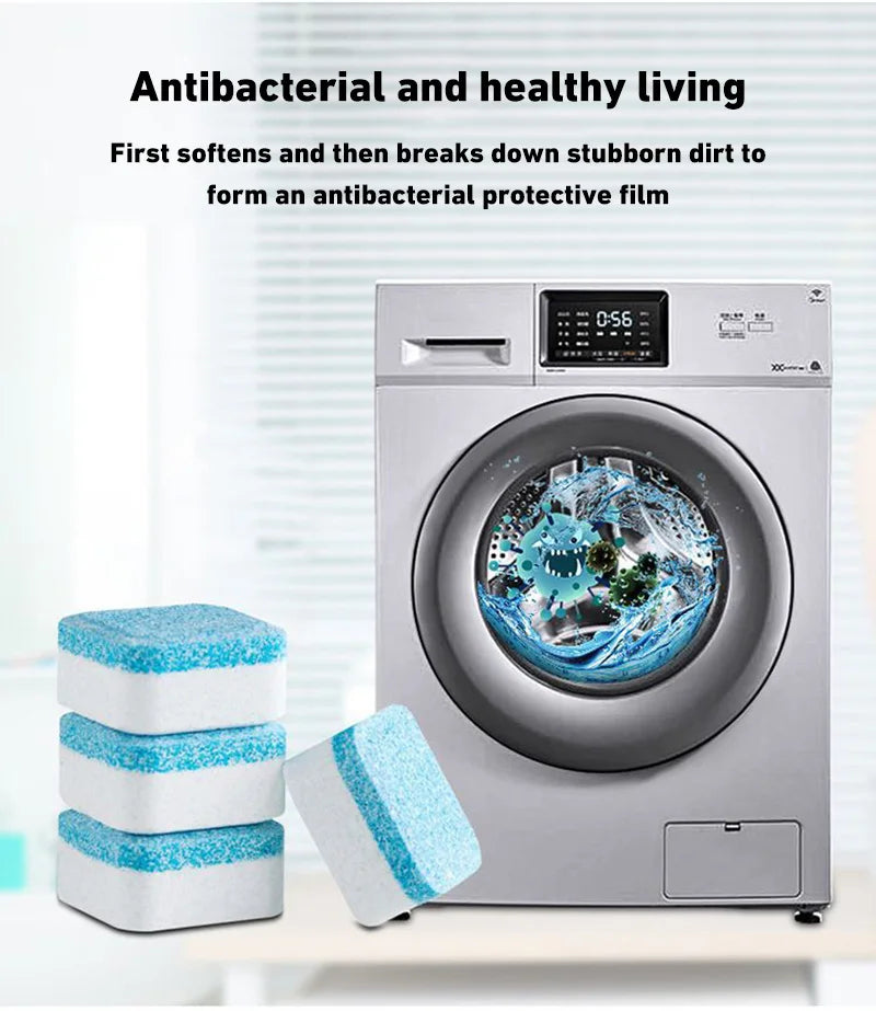 Washing Machine Cleaner Tablets Deep Cleaning Tablet for Washing Machines Safe Deodorizer Cleans Inside Drum Laundry Tub Seal