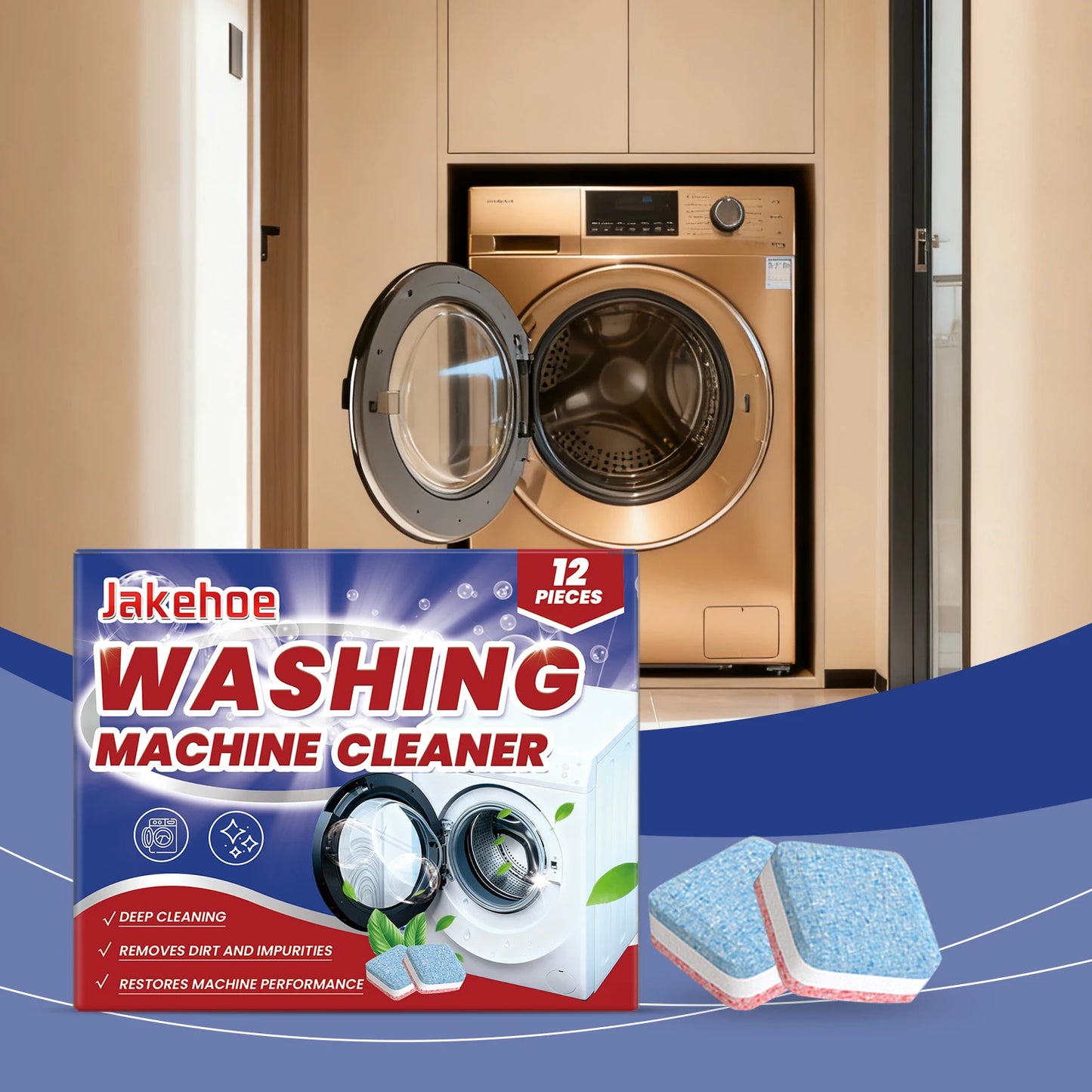 Washing Machine Cleaner Tablets Deep Dissolve Stubborn Dirt Remove Odor Inhibit Bacterial Growth Powerful Mildew Remover Cleaner