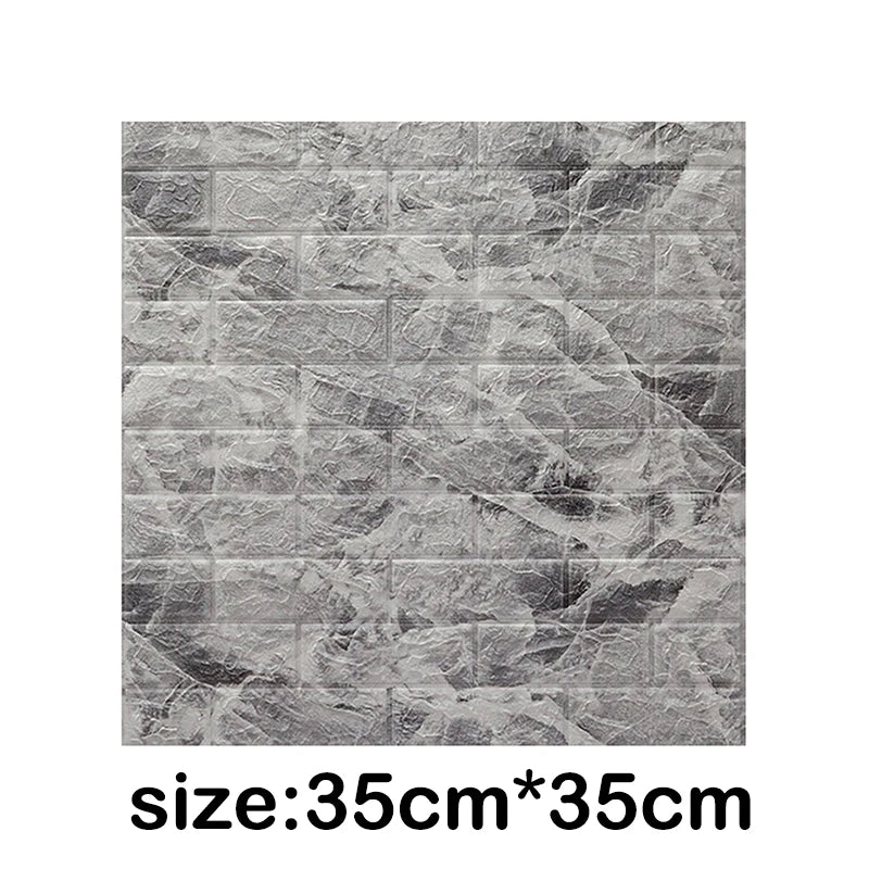 Panele Ścienne 3D Cegła 35x30cm - 12szt Samoprzylepna Tapeta Retro Pianka