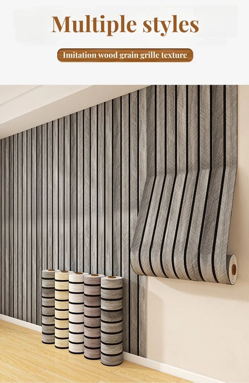 Tapeta Samoprzylepna Imitacja Kratki Drewno - Gruba Pianka PVC do Sypialni