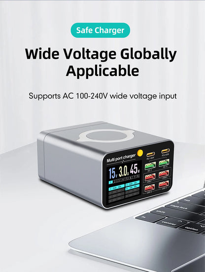 Ładowarka 80W/120W 8 Portów USB Type-C Wireless PD QC3.0 - Stacja Ładująca