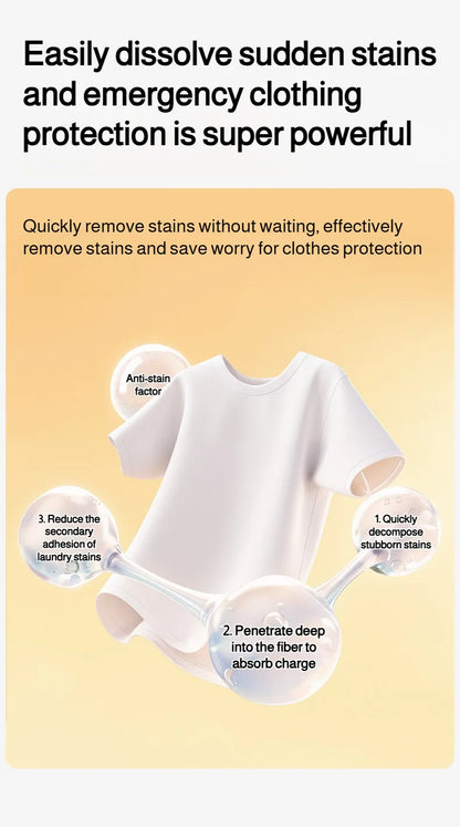 Portable stain remover Stain remover Food stains Daily use Instant stain removal nonwashable and nonmarking laundry detergent
