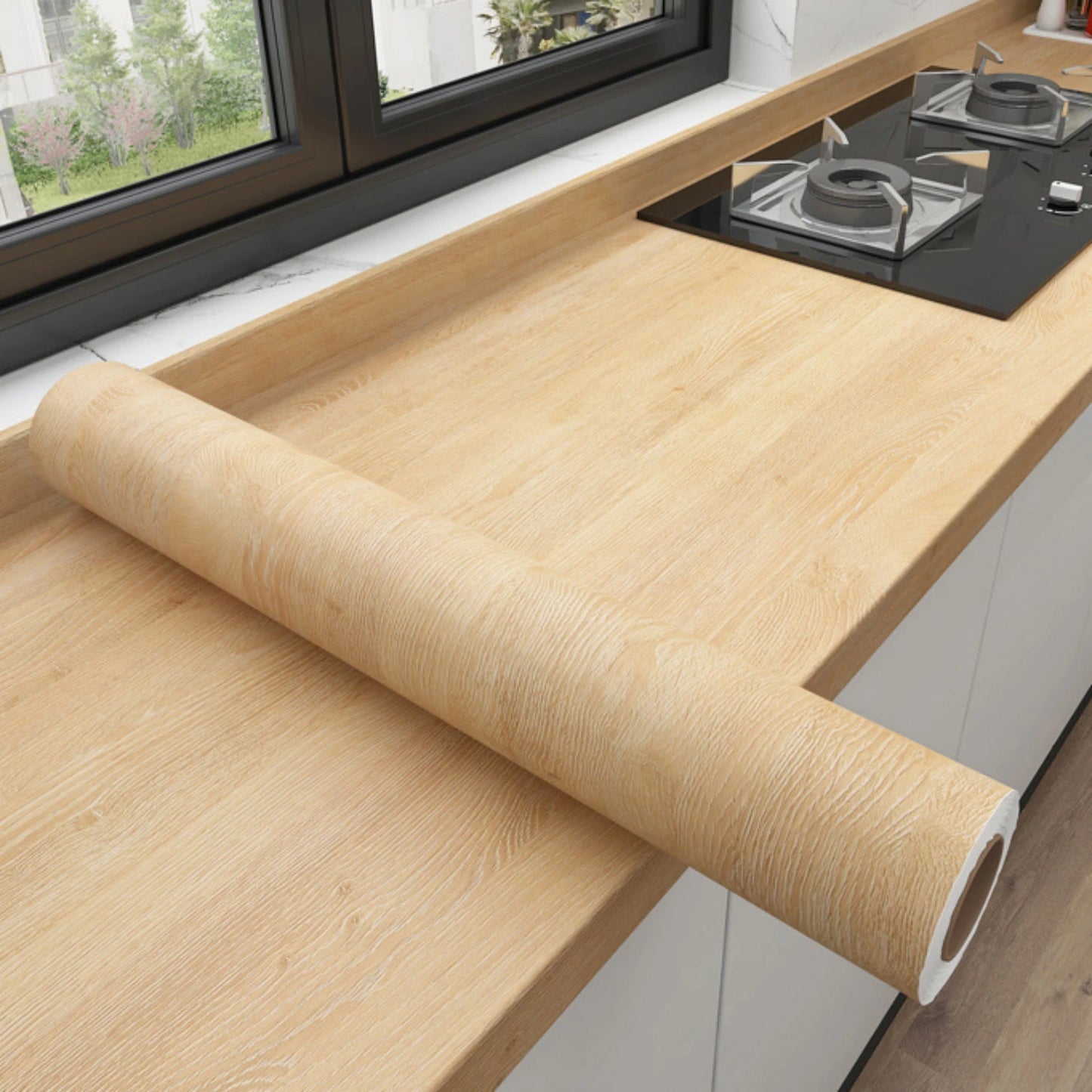 Tapeta Winylowa Samoprzylepna Drewno - Wodoodporna PVC Folia Dekoracyjna Meble