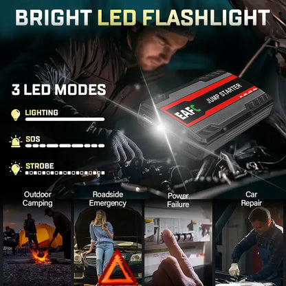 Rozrusznik Samochodowy 600A - Przenośny Jump Starter Powerbank 12V