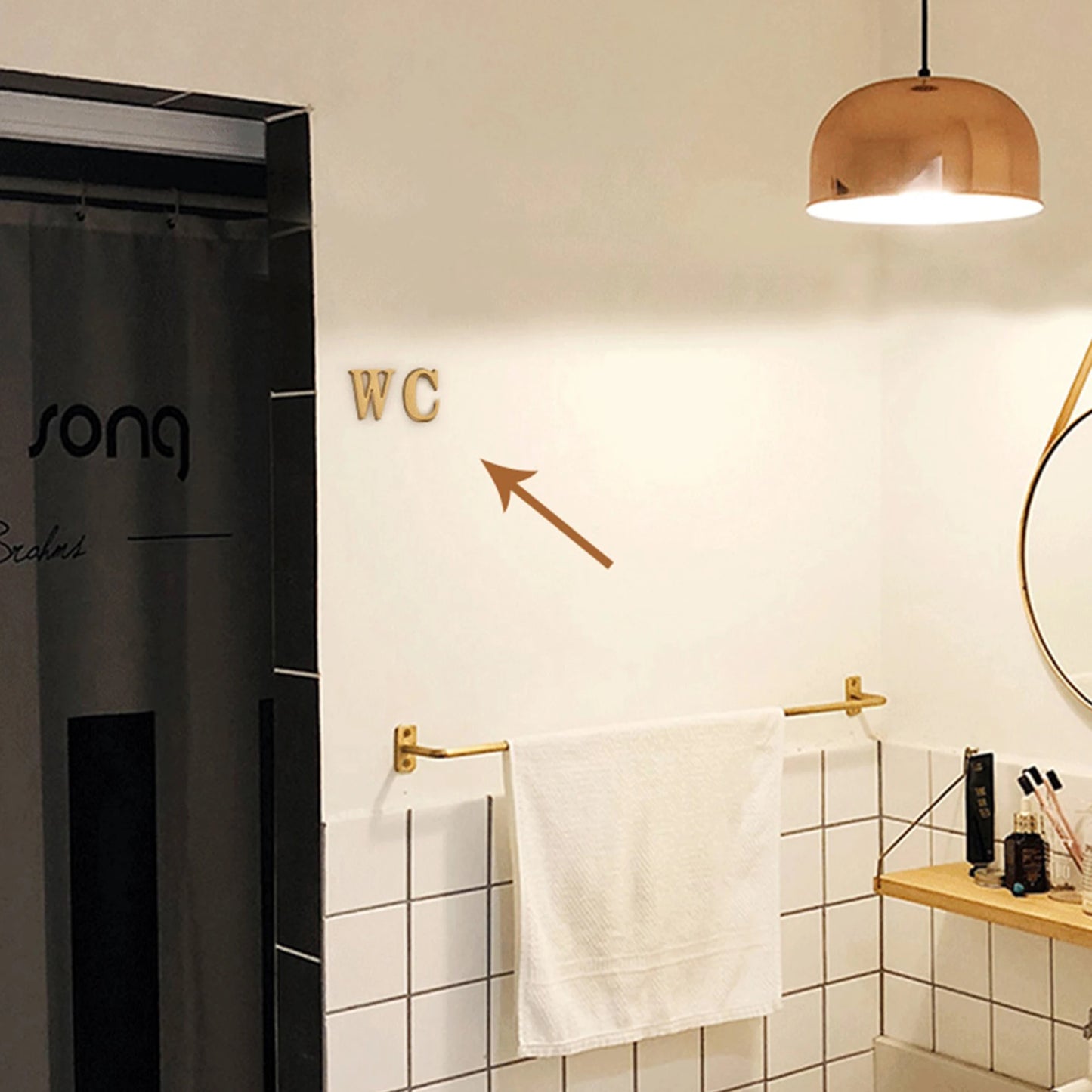 Mosiężne Numery Domowe i Litery - Samoprzylepne Znaki Ścienne 0-9 A-Z Złote