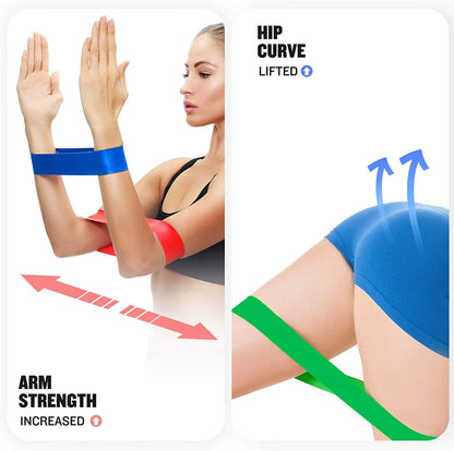 Different Resistance Bands Yoga Band Fitness Exercise Training Hip Tension Band Leg Squat Dance Elastic Loop Stretch Band