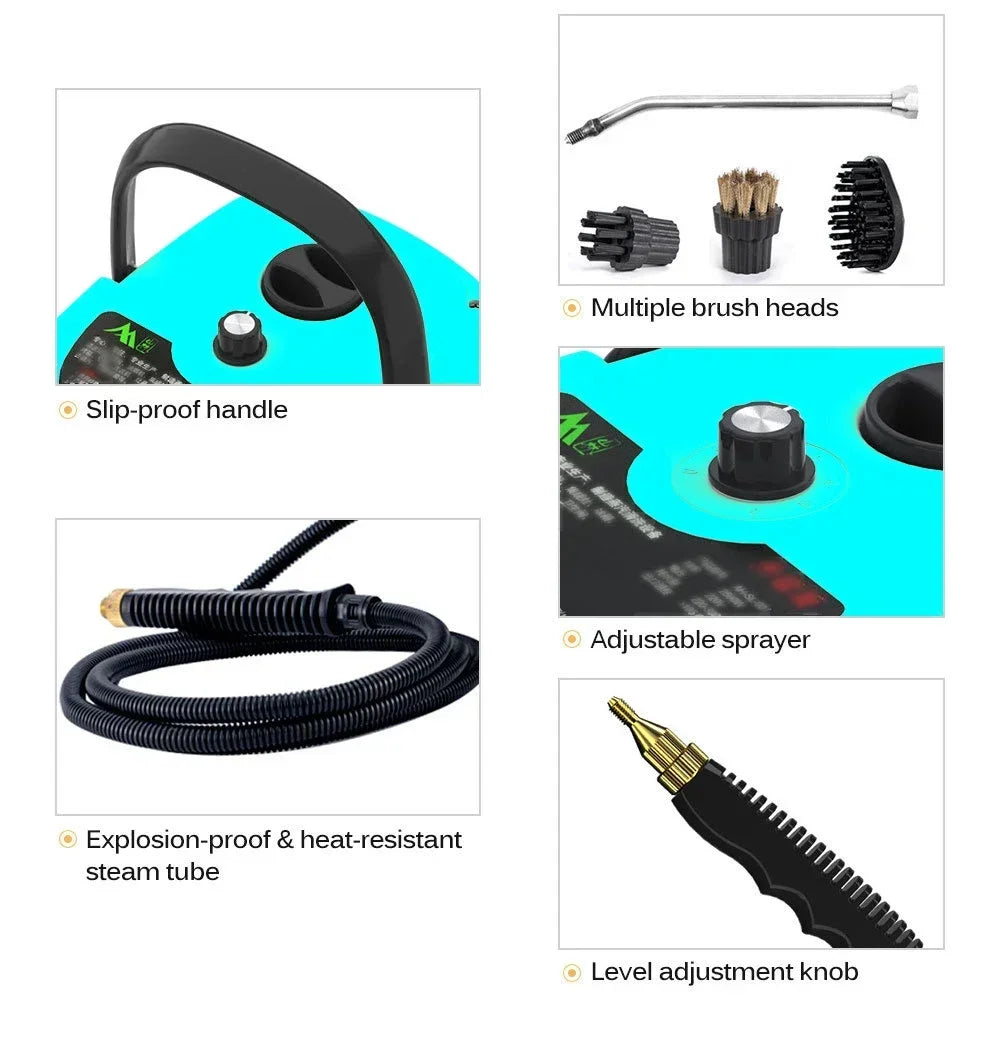 Myjka Parowa Ręczna - Steam Cleaner do Samochodu Domu Klimatyzacji Kuchni Silnika