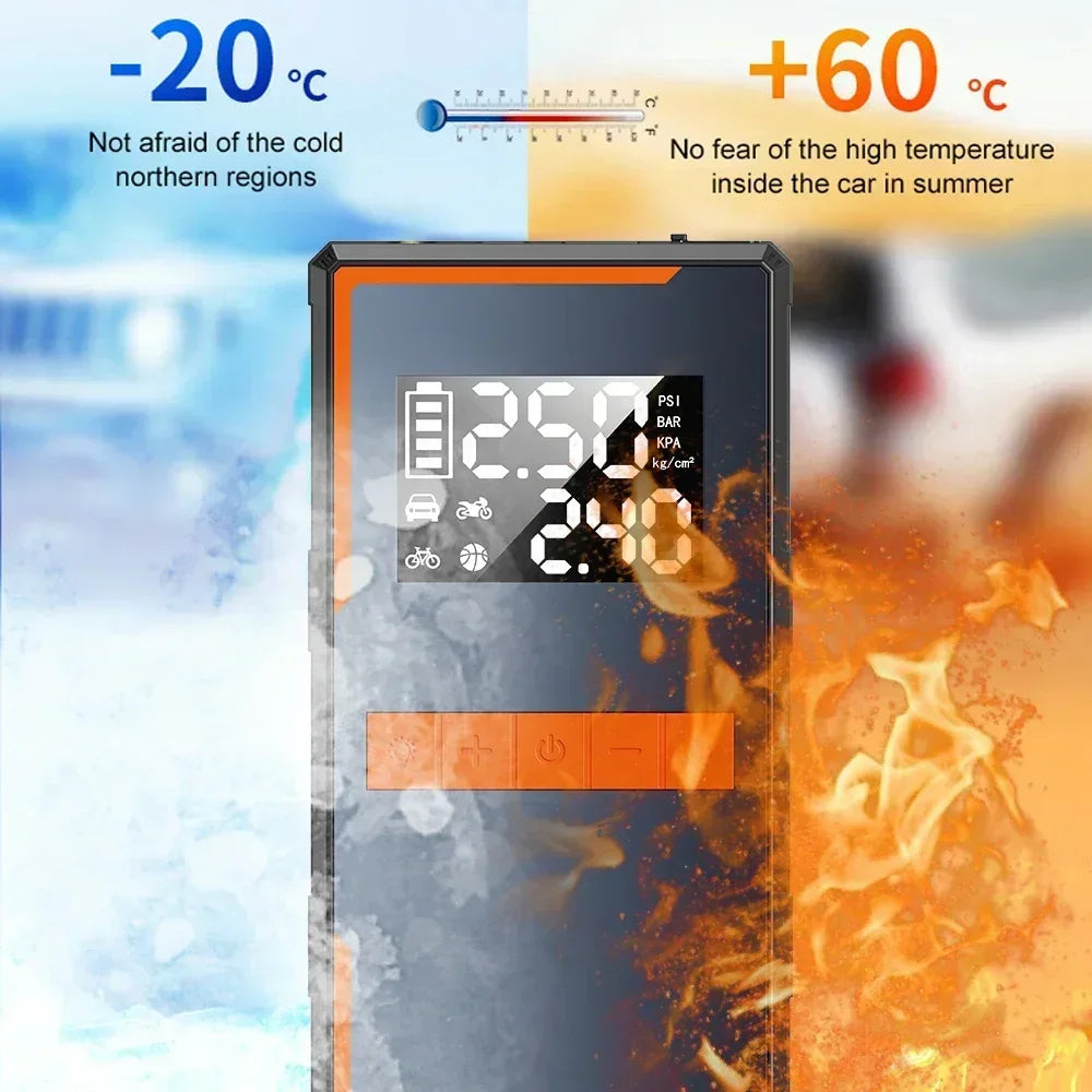 Rozrusznik Samochodowy EAFC 4w1 1200A - Jump Starter + Kompresor 150PSI