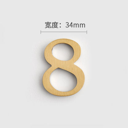 Mosiężne Numery Domowe i Litery - Samoprzylepne Znaki Ścienne 0-9 A-Z Złote