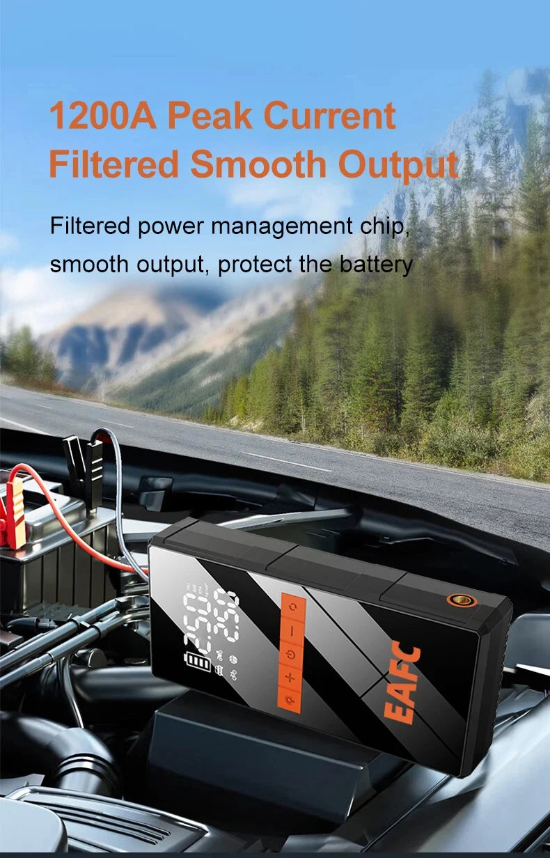 Rozrusznik Samochodowy 4w1 12V - Jump Starter + Kompresor + Powerbank