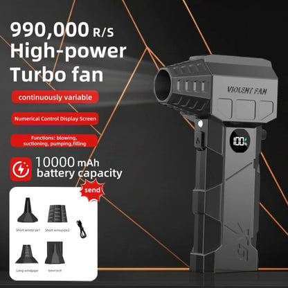 Dmuchawa 990000RPM Turbo - Powerful Air Blower Brushless Motor 198km/h Display Vacuum Kit