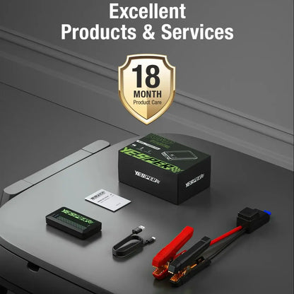 YESPER Rozrusznik Samochodowy 1200A - Mini Przenośny Booster do Uruchamiania Auta