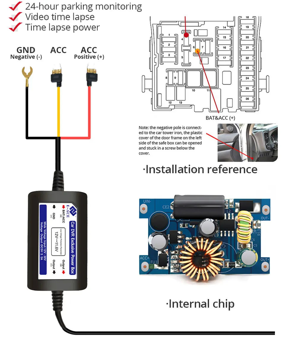 Kamera Samochodowa Dash Cam 4K UHD - DVR Night Vision WiFi GPS Parking 24H