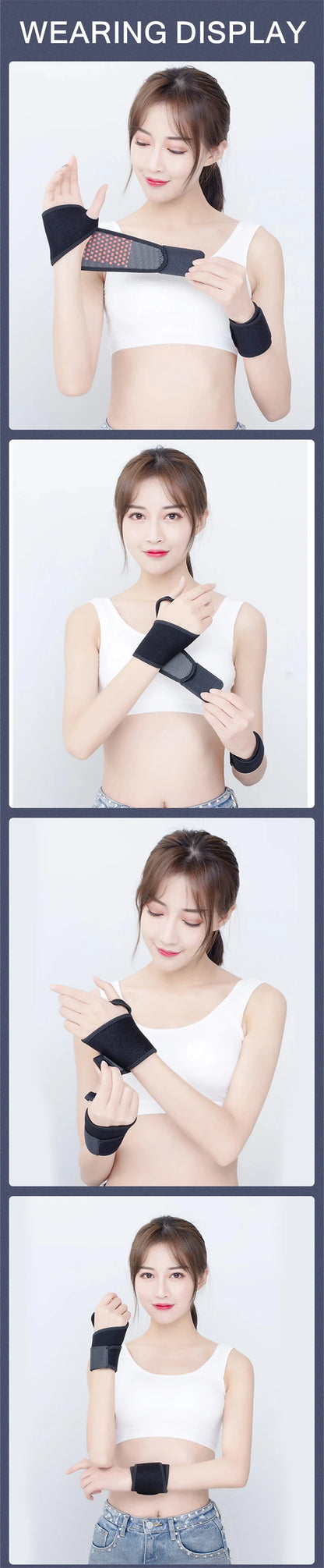 Samonagrzewająca Opaska na Nadgarstek z Terapią Magnetyczną - Kompresja i Ulga w Bólu