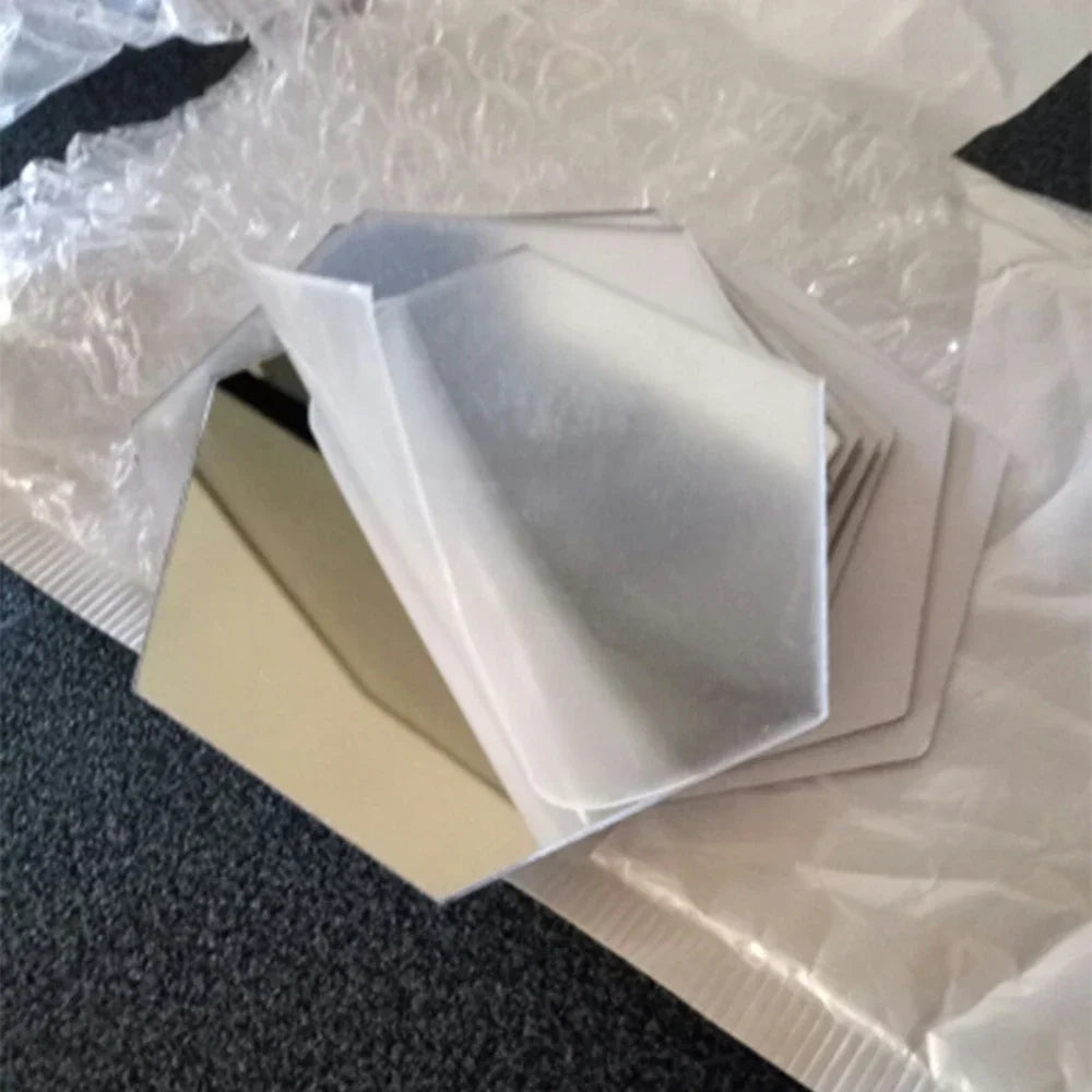 Naklejki Lustrzane Heksagon 6/12szt 3D - Akrylowe Samoprzylepne Dekoracje Ścienne