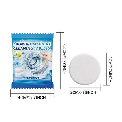 5g Washing Machine Cleaner Tablets, Effervescent Deep Cleaning & Deodorizing for Front/Top Load Washers, Removes Dirt & Odors