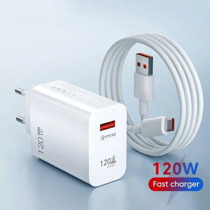 Ładowarka GaN 120W Fast Charger - USB Type C PD QC3.0 Kabel dla iPhone Xiaomi Samsung Huawei