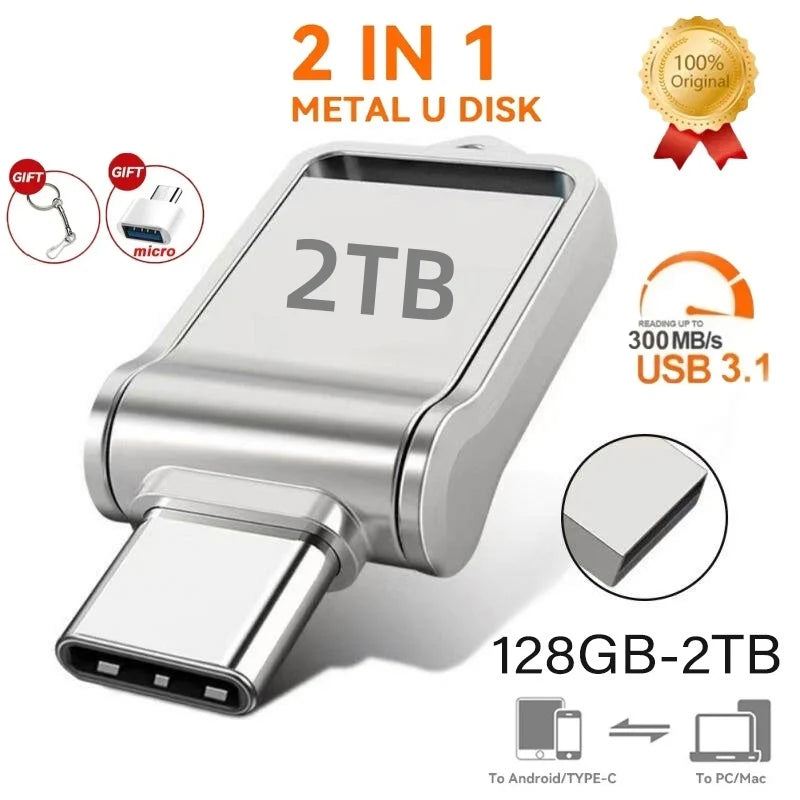 Pendrive USB 3.2 Type-C 128GB-2TB - Szybki Dual Interfejs dla Telefonu i Komputera 2025