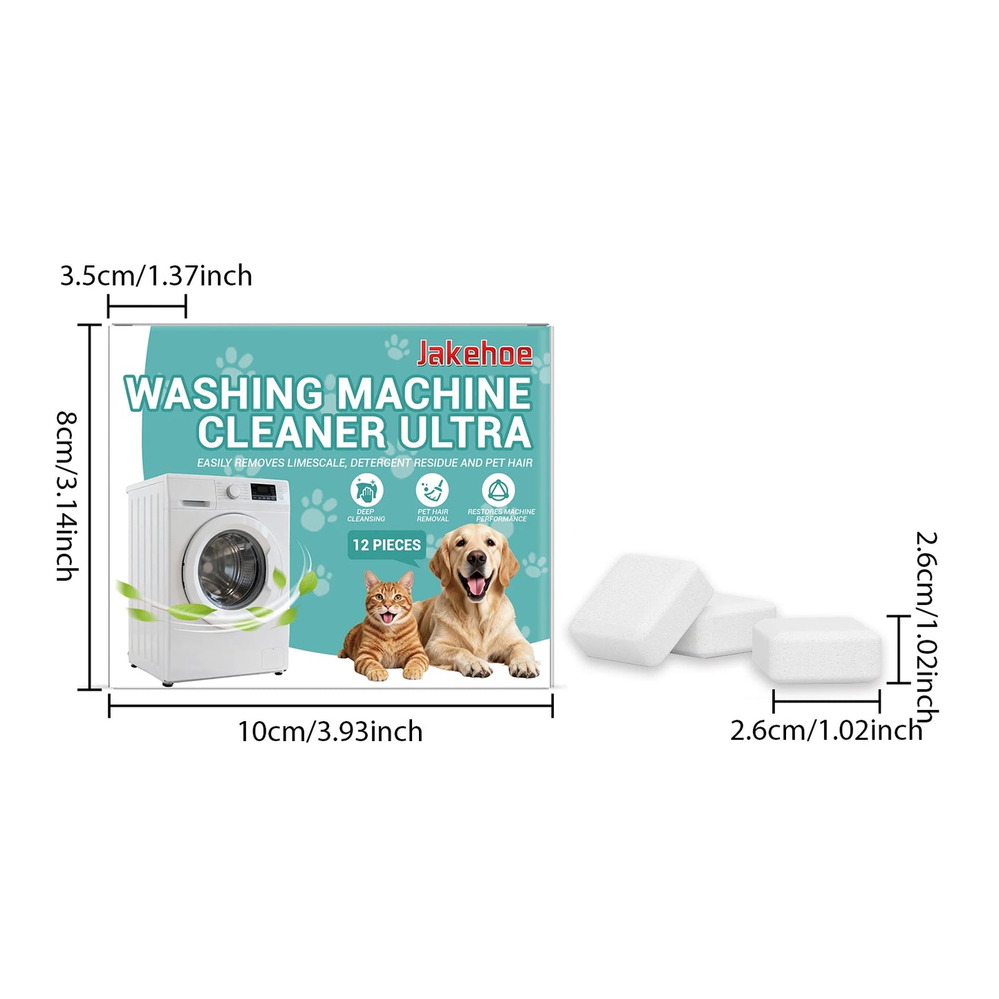 Washing Machine Cleaning Tablet Gentle Stain Limescale Removal Household Front-Load Washing Machine Keep Machine Clean Protected