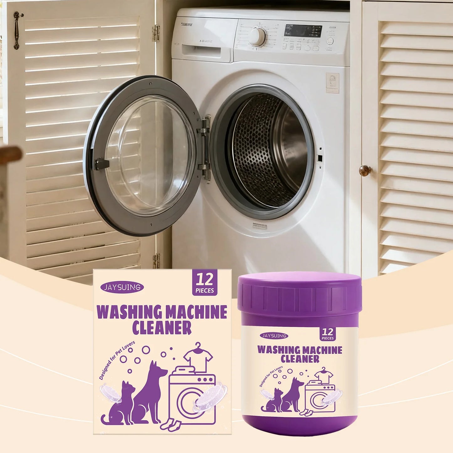 Washing Machine Cleaner Tablets, Deep Cleans & Removes Limescale, Mold & Odors. 3-in-1 Formula for Front & Top Loaders