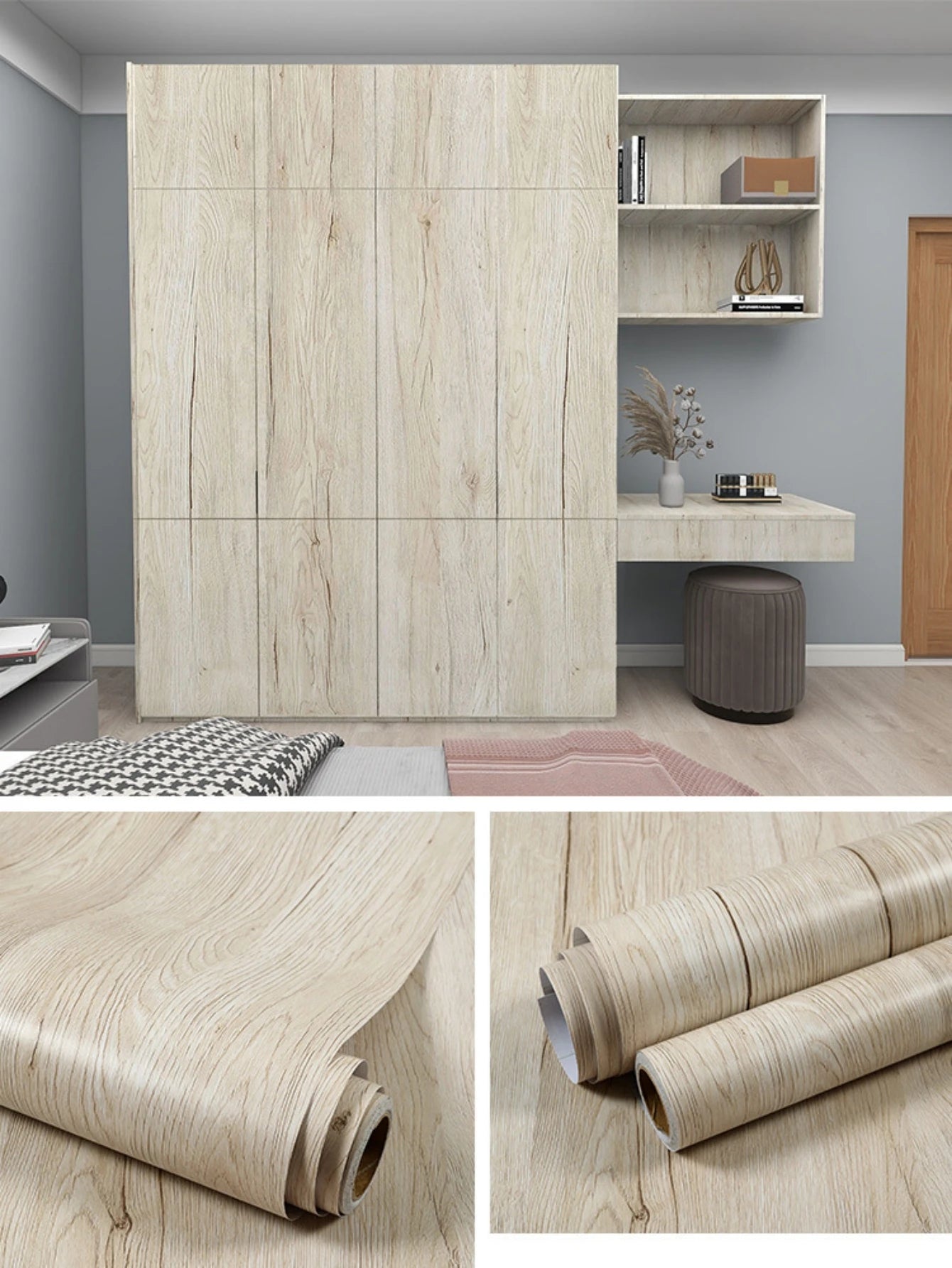 Tapeta Winylowa Samoprzylepna Drewno - Wodoodporna PVC Folia Dekoracyjna Meble