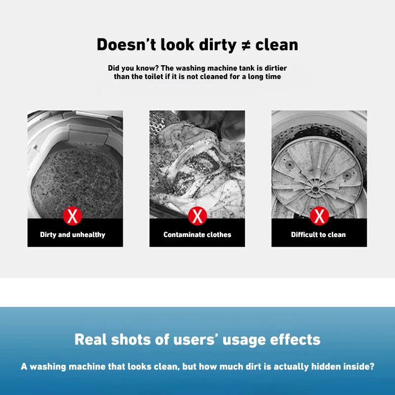 Washing Machine Cleaner Tablets Deep Cleaning Tablet for Washing Machines Safe Deodorizer Cleans Inside Drum Laundry Tub Seal