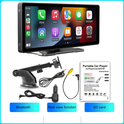 Ekran BQCC 10.26 Carplay - Portable Wireless Screen HD Rear Camera Car Radio DVR MP5 Android Auto
