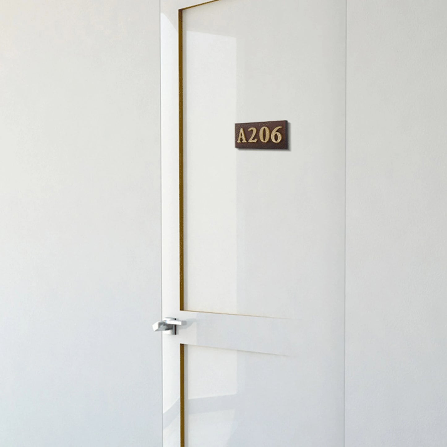 Mosiężne Numery Domowe i Litery - Samoprzylepne Znaki Ścienne 0-9 A-Z Złote