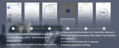 Robot Odkurzający OKP K5P 500Pa WiFi - Samoładujący