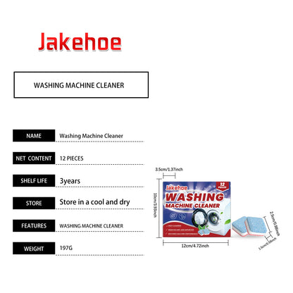 Washing Machine Cleaner Tablets Deep Dissolve Stubborn Dirt Remove Odor Inhibit Bacterial Growth Powerful Mildew Remover Cleaner
