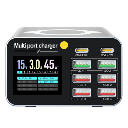 Ładowarka 80W/120W 8 Portów USB Type-C Wireless PD QC3.0 - Stacja Ładująca